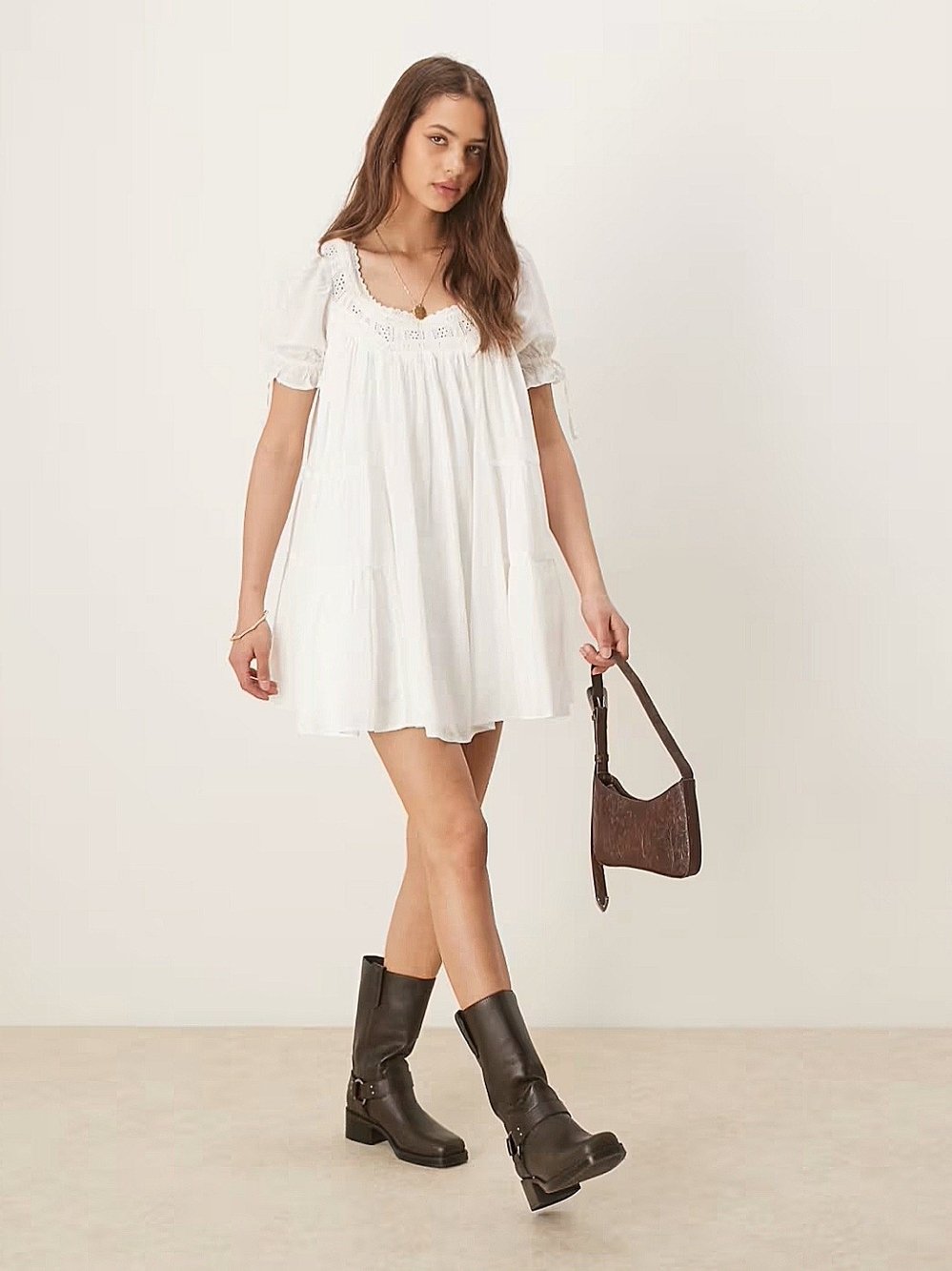 Free People 'Sandy Shores' 100% Cotton Babydoll Mini Dress